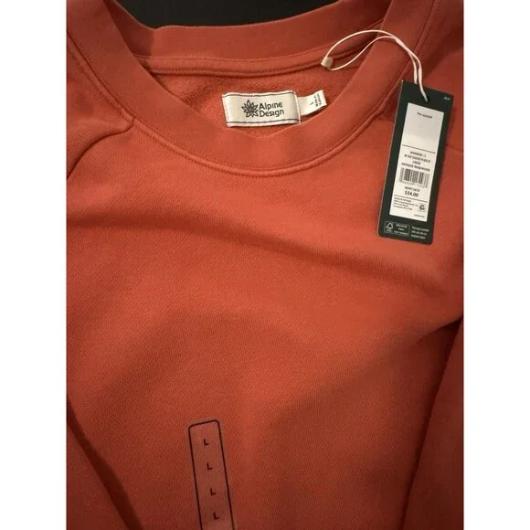 Alpine Design Women’s Solid Fleece Crew Sweater Antique Rosewood Large Nwt - Picture 2 of 4